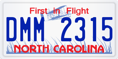 NC license plate DMM2315