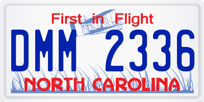 NC license plate DMM2336