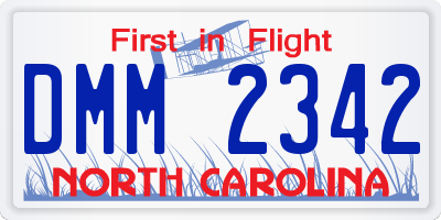 NC license plate DMM2342