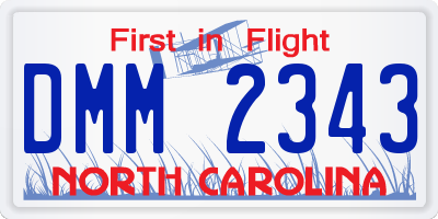 NC license plate DMM2343