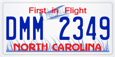 NC license plate DMM2349