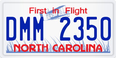 NC license plate DMM2350