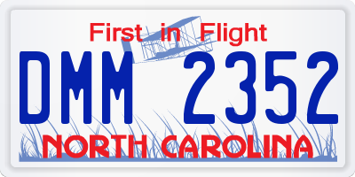 NC license plate DMM2352