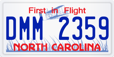 NC license plate DMM2359