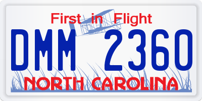 NC license plate DMM2360