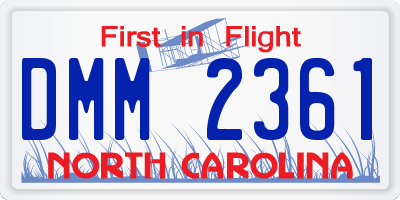 NC license plate DMM2361