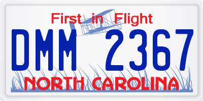 NC license plate DMM2367