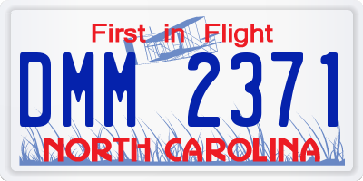 NC license plate DMM2371