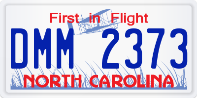 NC license plate DMM2373