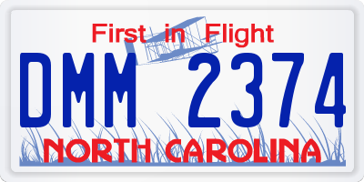NC license plate DMM2374
