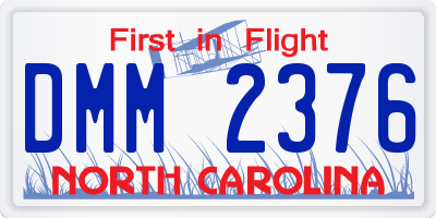 NC license plate DMM2376