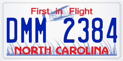 NC license plate DMM2384