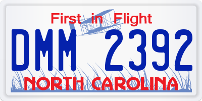 NC license plate DMM2392