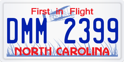 NC license plate DMM2399