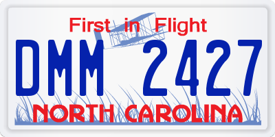 NC license plate DMM2427