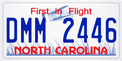 NC license plate DMM2446
