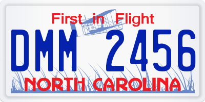 NC license plate DMM2456