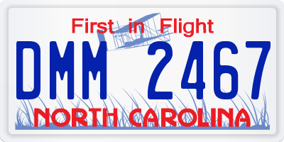NC license plate DMM2467