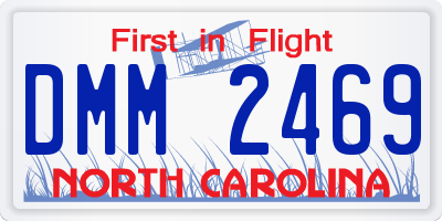 NC license plate DMM2469
