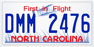 NC license plate DMM2476