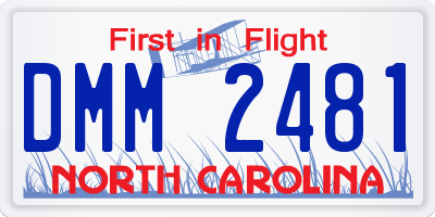 NC license plate DMM2481