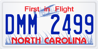 NC license plate DMM2499