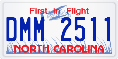 NC license plate DMM2511