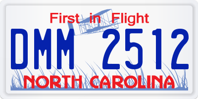 NC license plate DMM2512