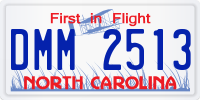 NC license plate DMM2513