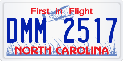 NC license plate DMM2517