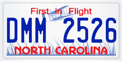 NC license plate DMM2526