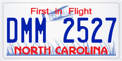 NC license plate DMM2527