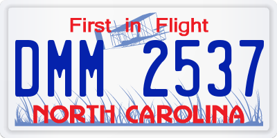 NC license plate DMM2537