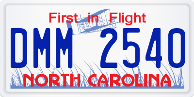 NC license plate DMM2540