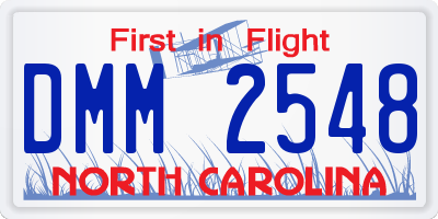 NC license plate DMM2548