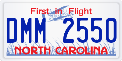 NC license plate DMM2550