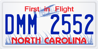 NC license plate DMM2552