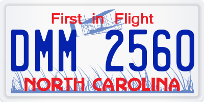 NC license plate DMM2560