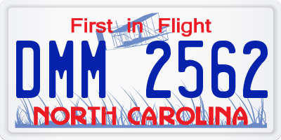 NC license plate DMM2562