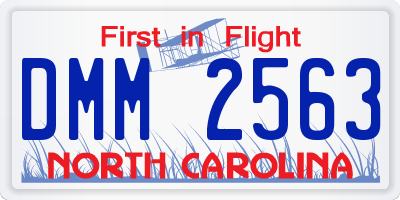 NC license plate DMM2563