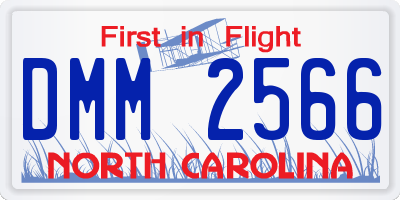 NC license plate DMM2566