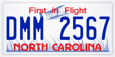 NC license plate DMM2567