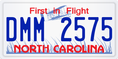NC license plate DMM2575