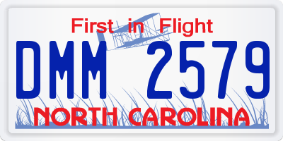 NC license plate DMM2579