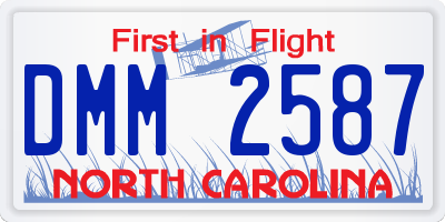 NC license plate DMM2587