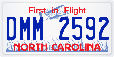 NC license plate DMM2592