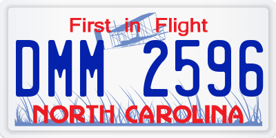 NC license plate DMM2596