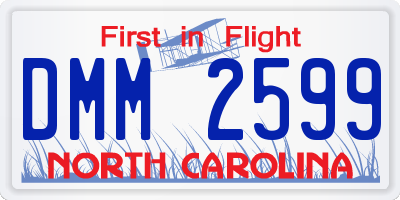 NC license plate DMM2599