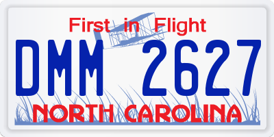 NC license plate DMM2627
