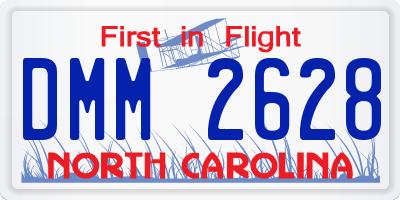 NC license plate DMM2628